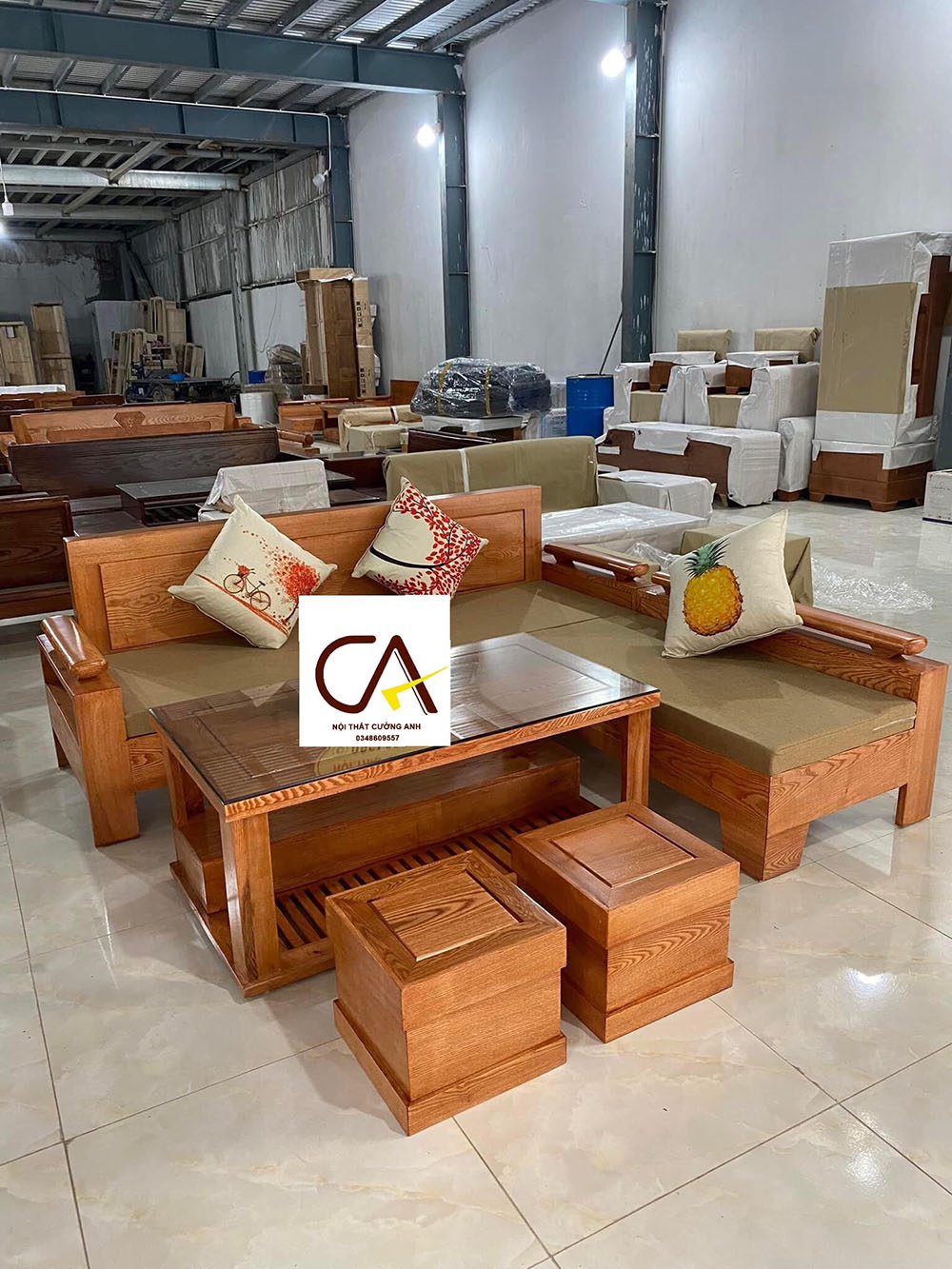 bàn ghế gỗ phòng khách giá rẻ mới 2023